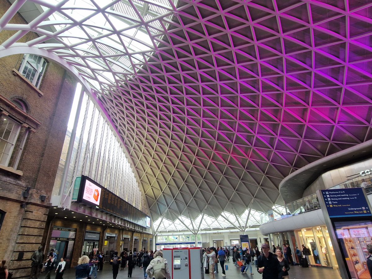The lattice roof over the King's Cross western concourse